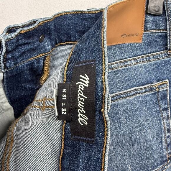 Madewell Jeans Men's 31x32 Blue Denim Skinny Leg Dark Whisker Distressed NEW - Picture 10 of 11